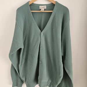 80s Arnold Palmer Cardigan Large Soft Green